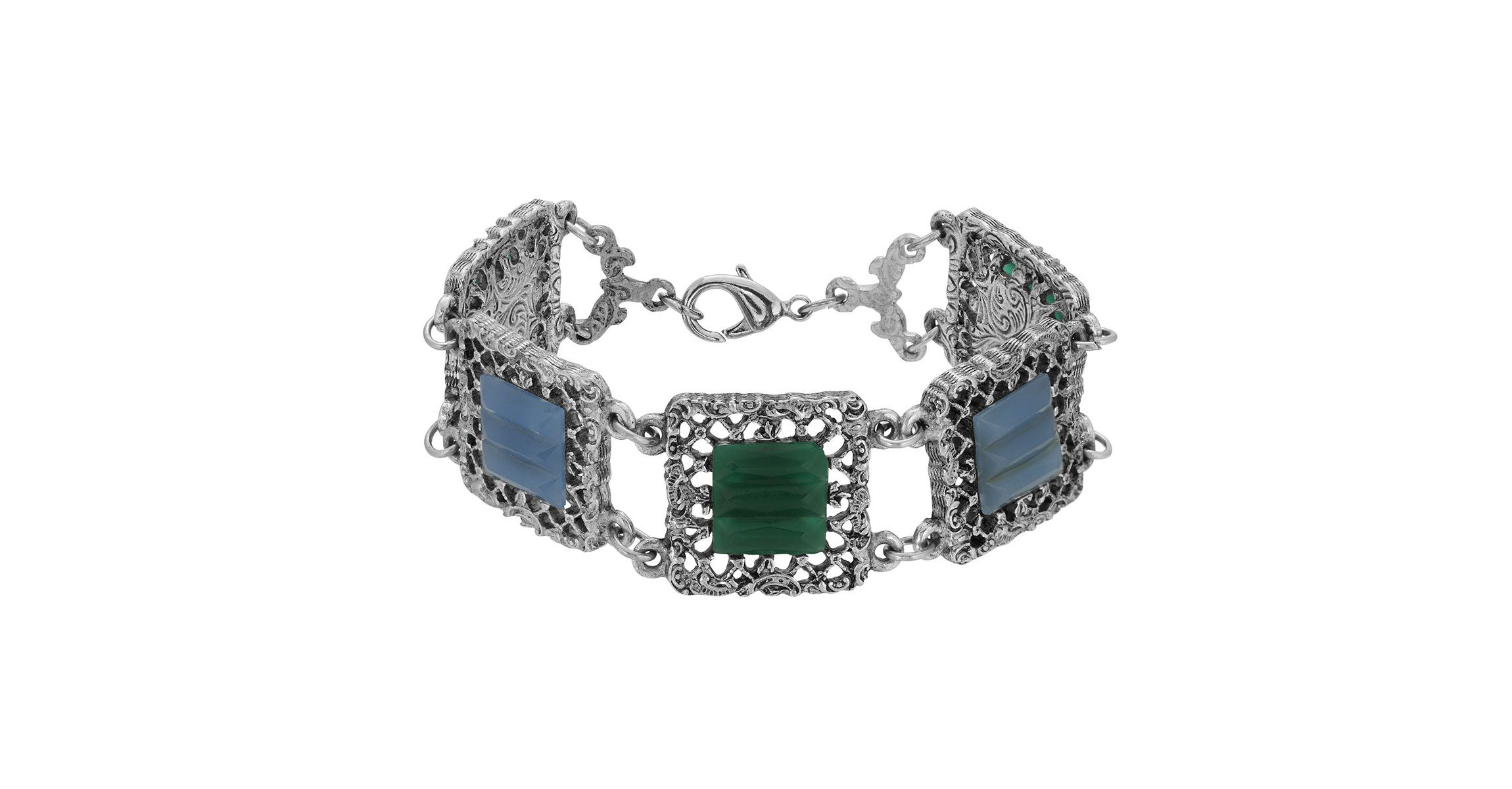 Silver Tone Square Bracelet