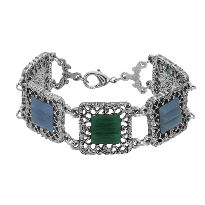 Silver Tone Square Bracelet