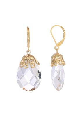 Two-tone Crystal Flower Drop Earring