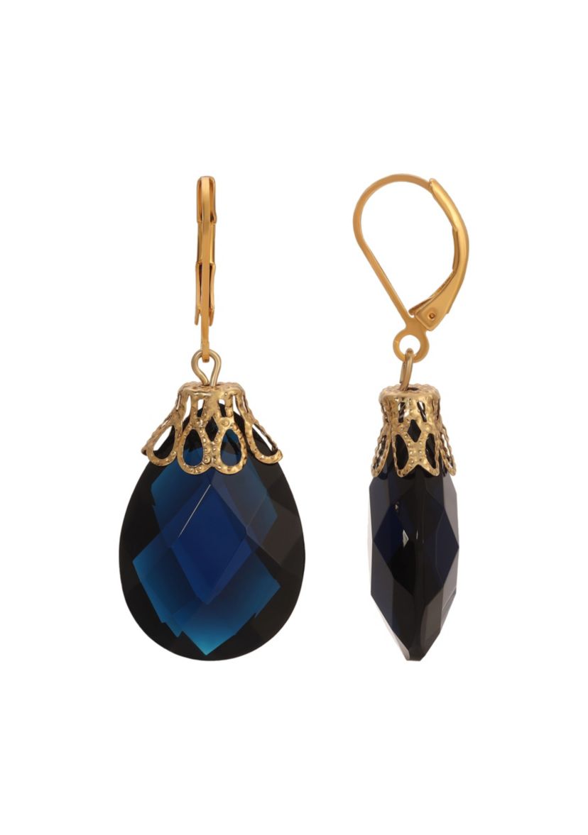 Two-tone Crystal Flower Drop Earring