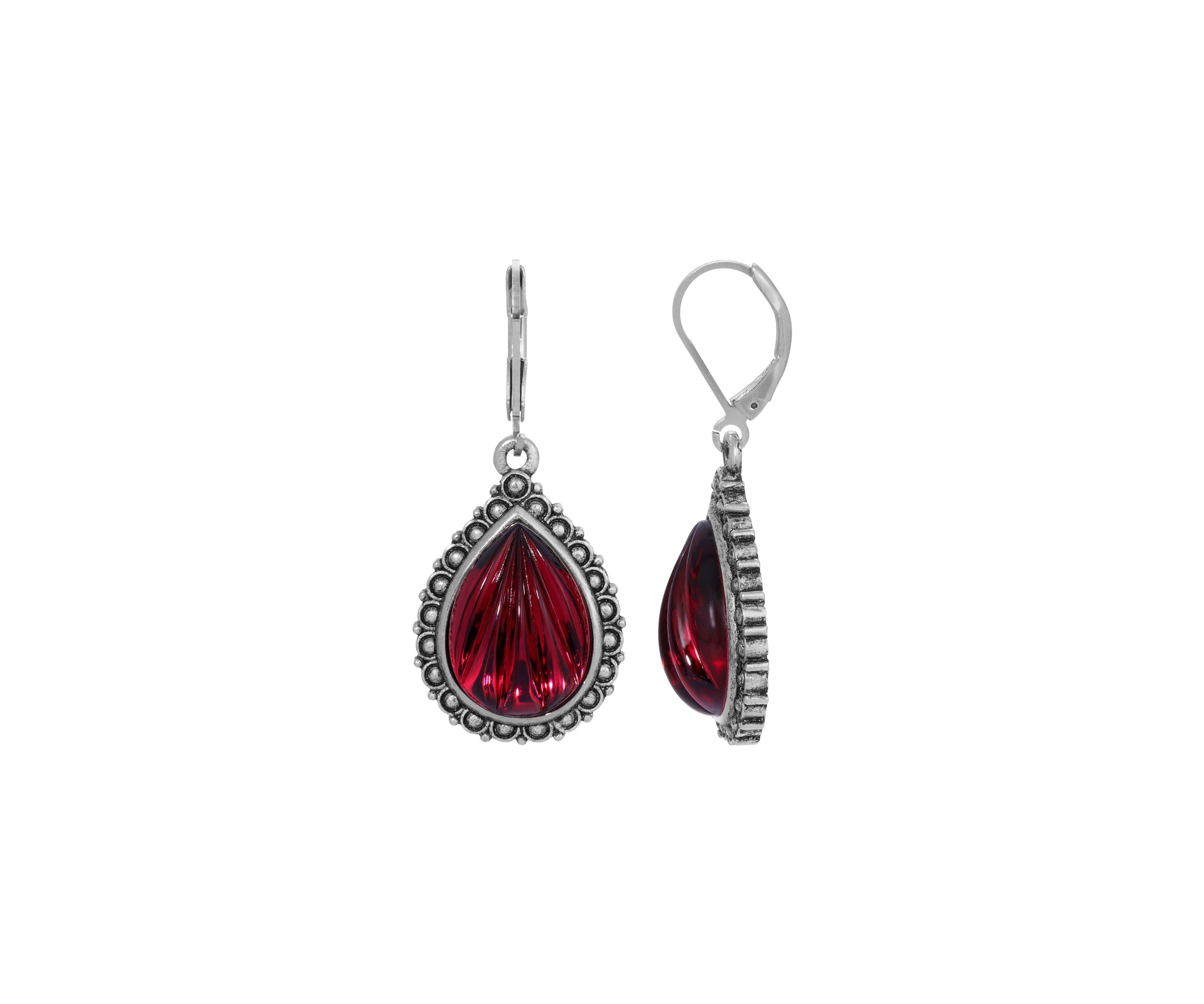 Oval Colored Crystal Drop Earrings