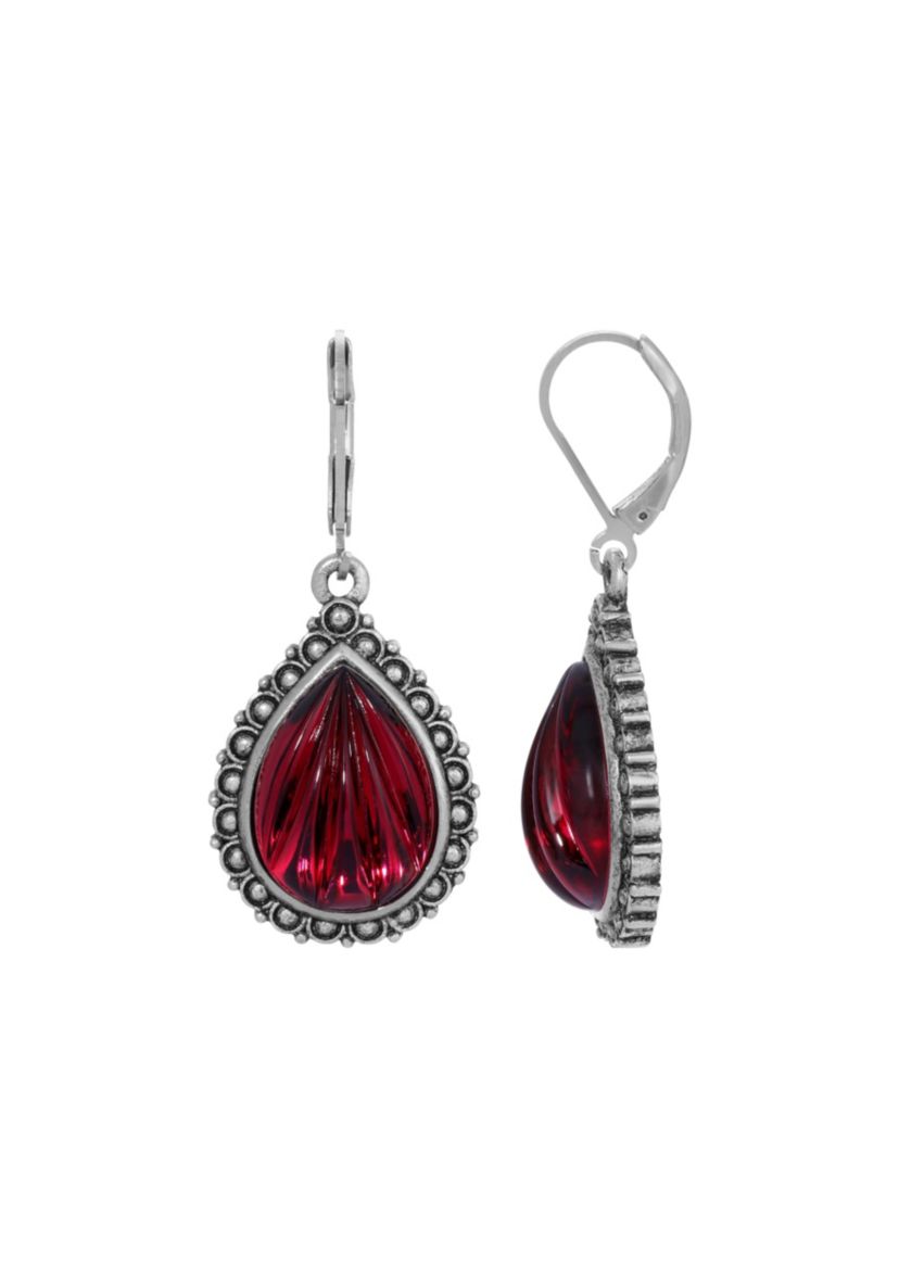 Oval Colored Crystal Drop Earrings