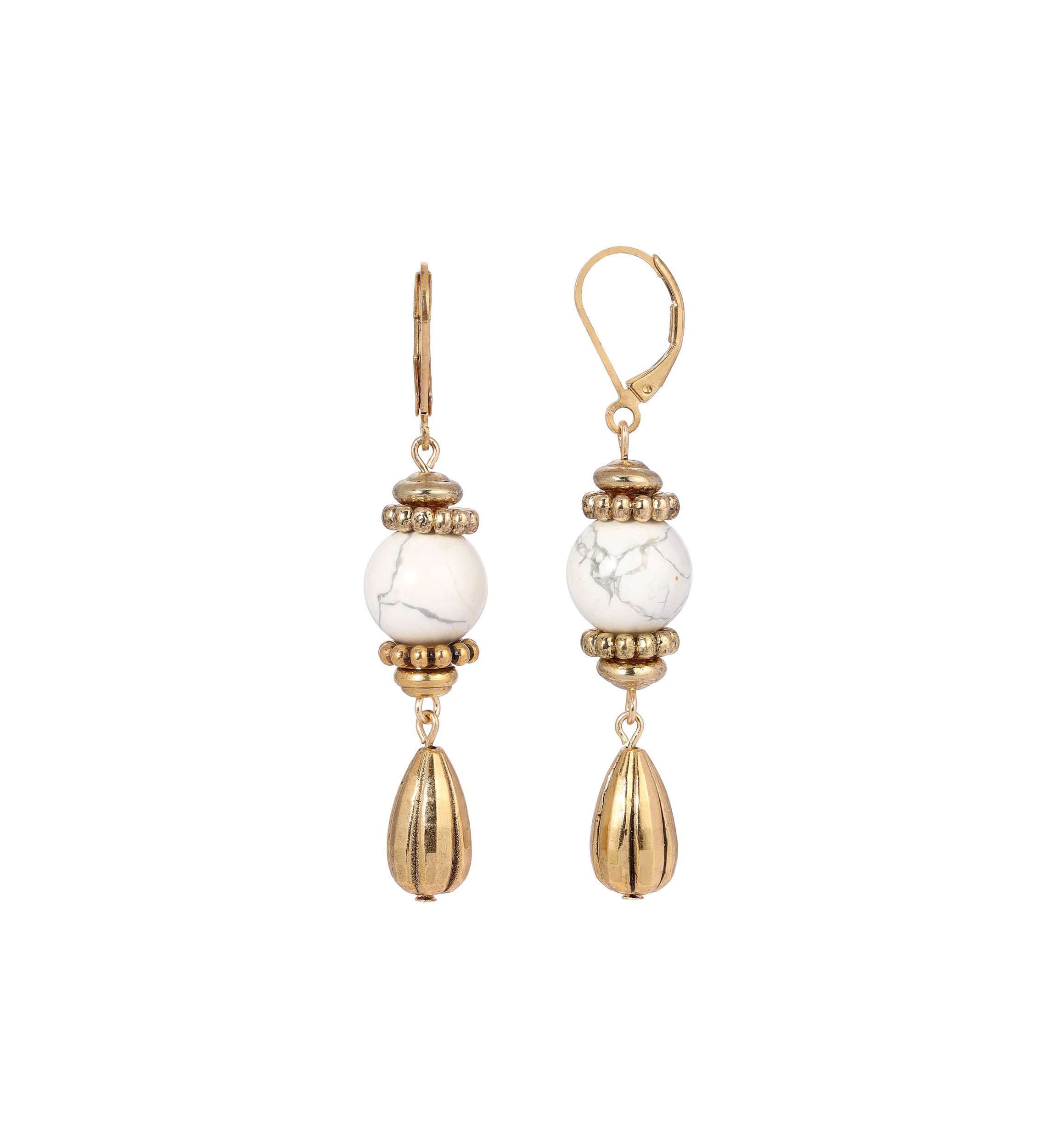 Colored Bead Crystal Drop Linear Earrings