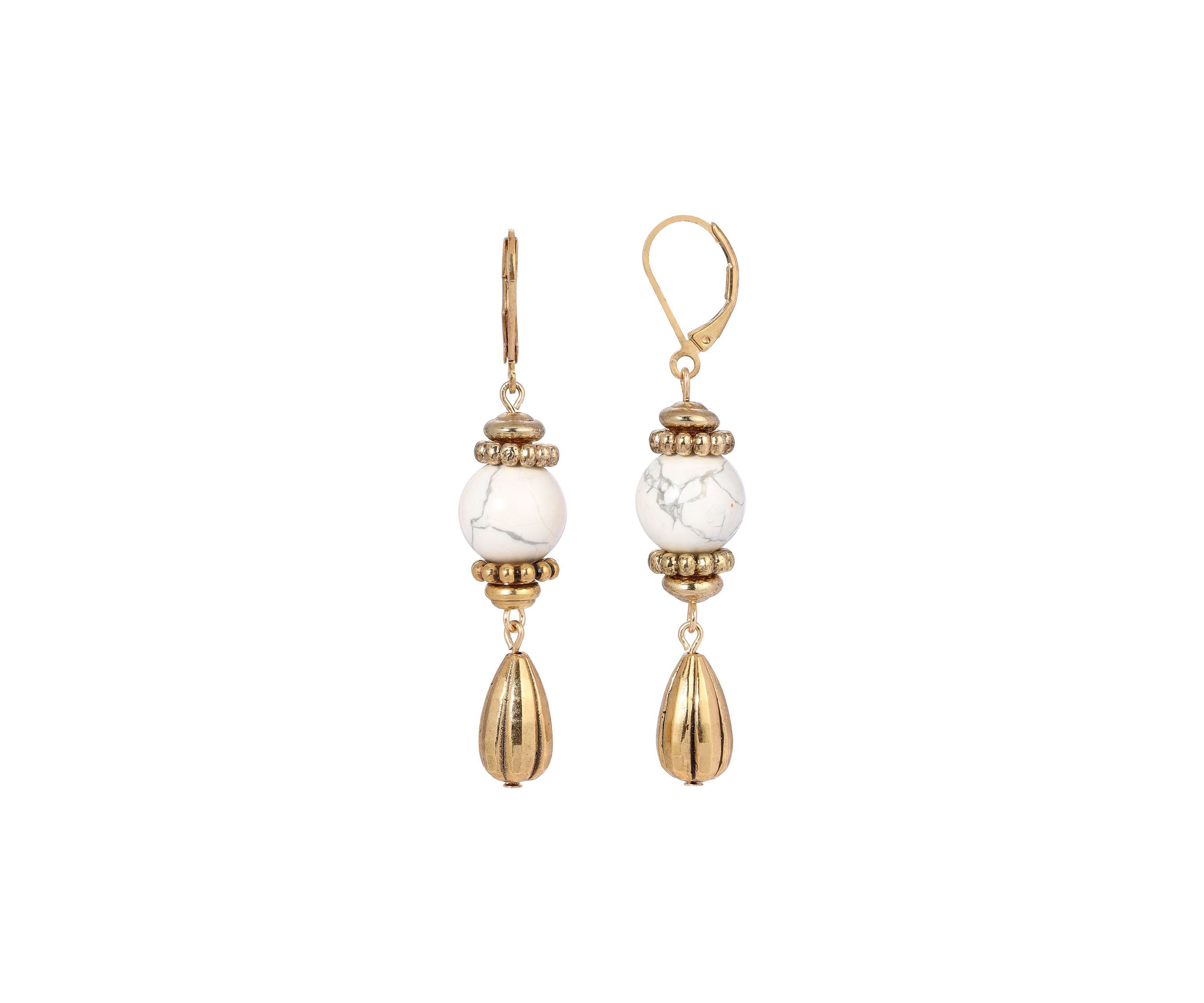 Colored Bead Crystal Drop Linear Earrings