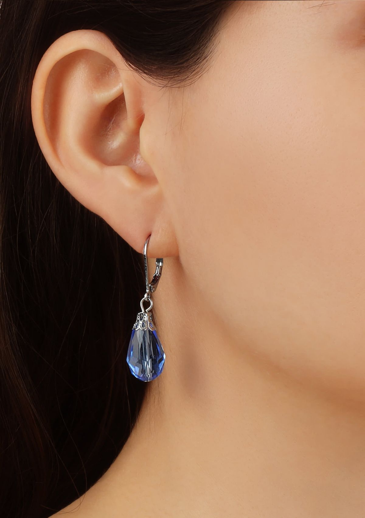 Faceted Bead Drop Leverback Earring