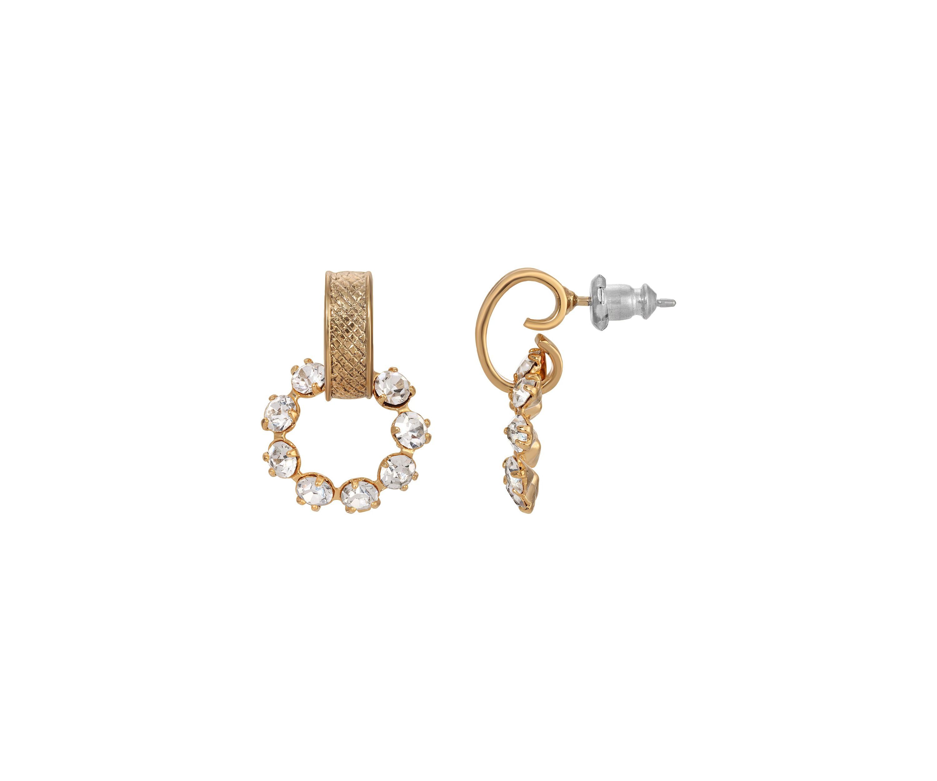 Crystal Front Facing Hoop Earring