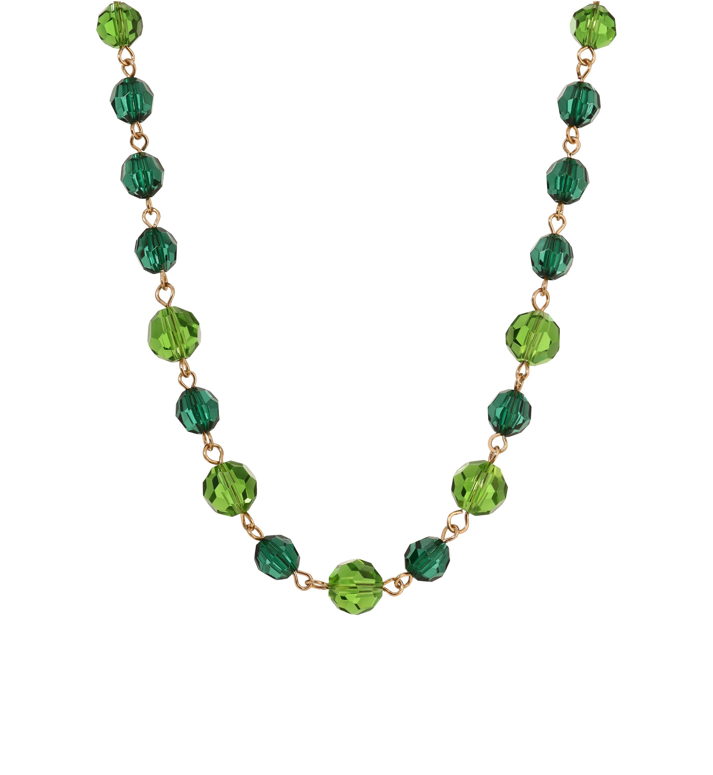 Gold Tone Linked Beaded Necklace 18"