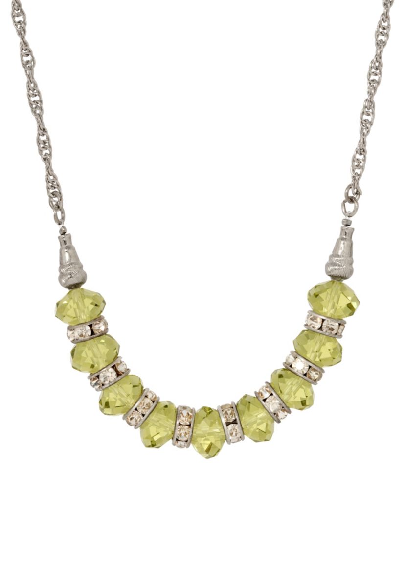 Glass Bead Necklace 16" Adj.