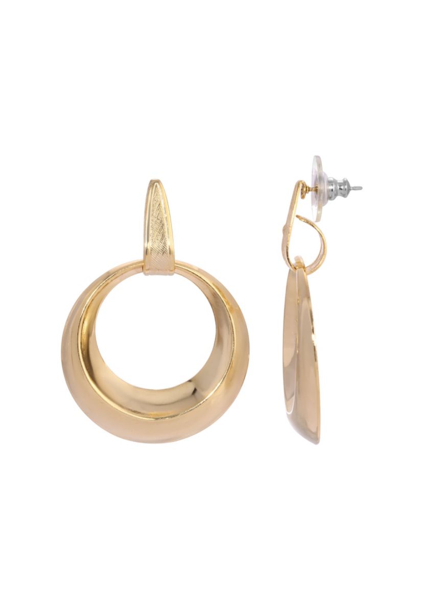 Round Front Facing Hoop Earrings