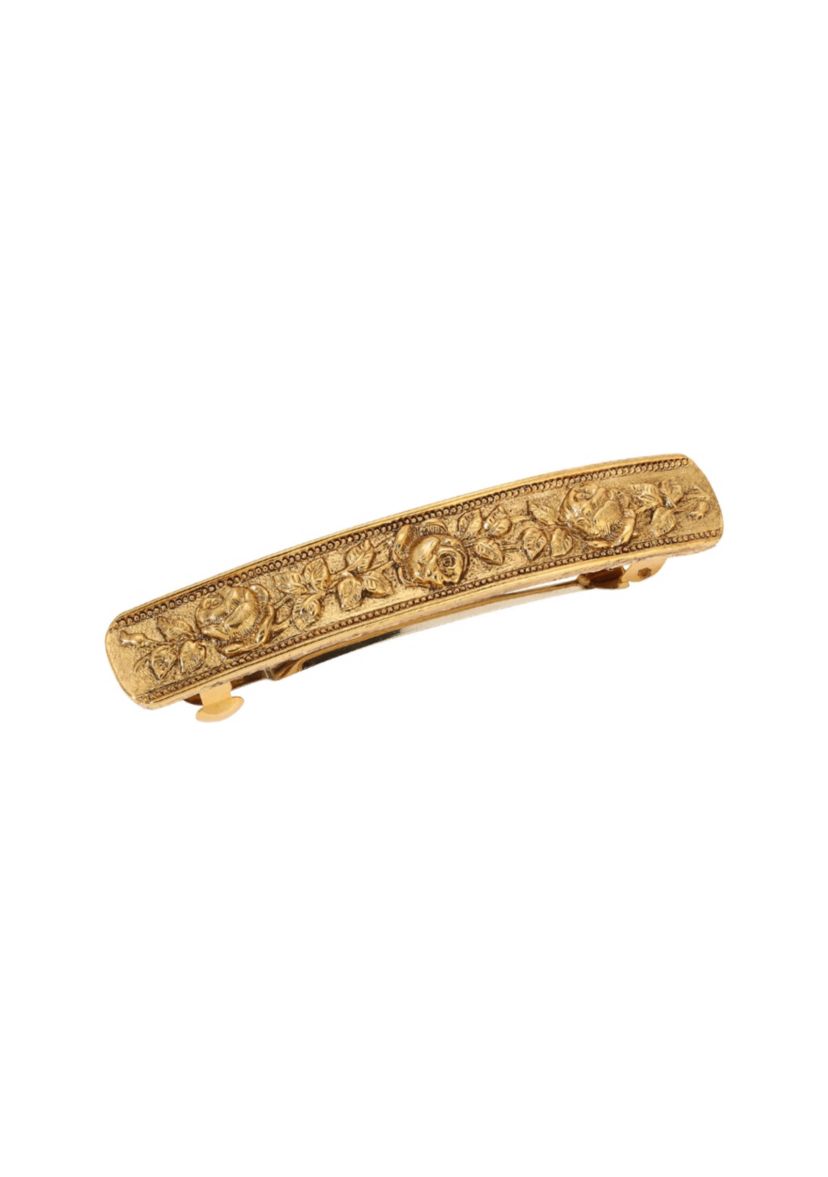 14K Gold Dipped Roses Hair Barrette