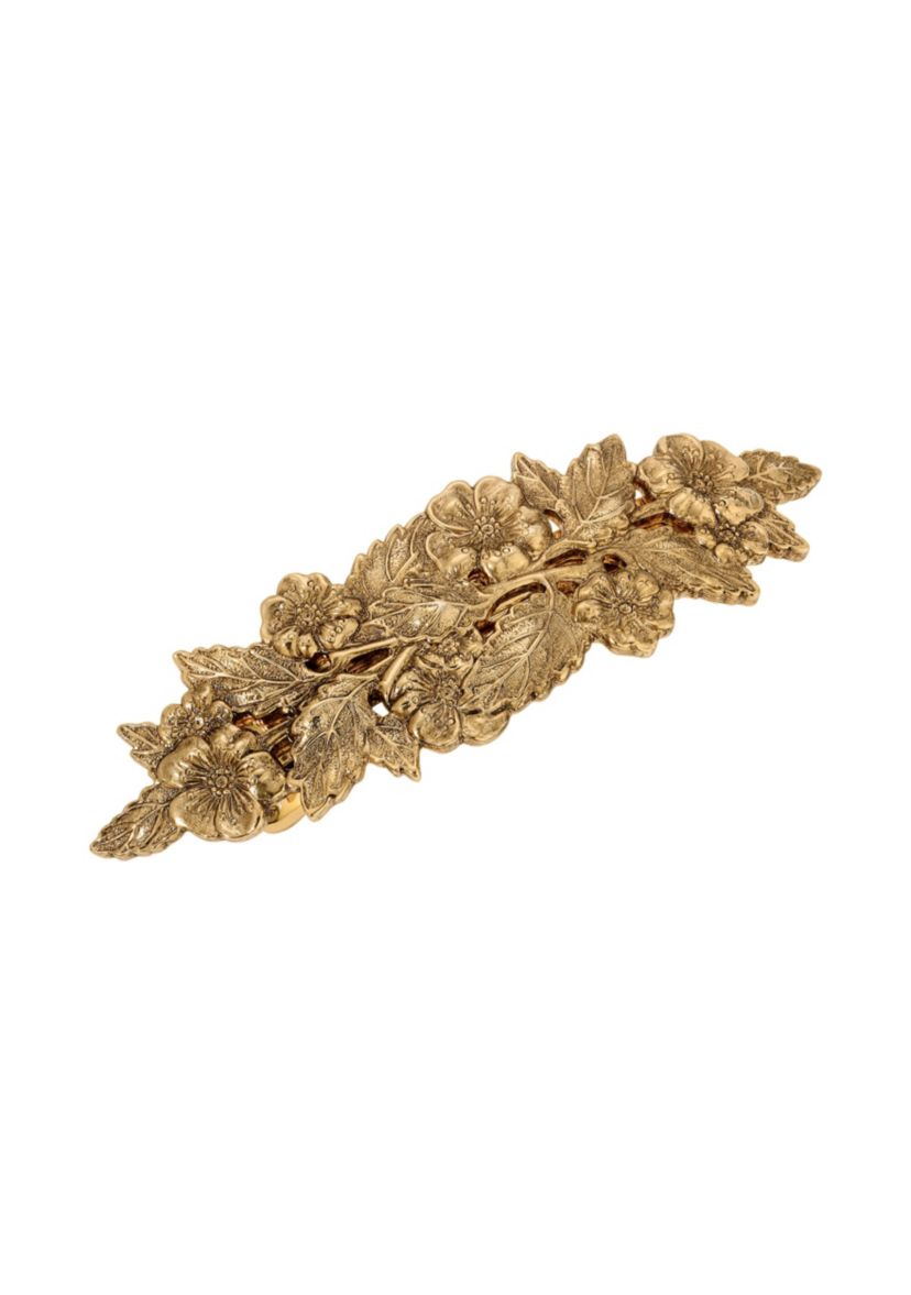 Flower and Leaf Hair Barrette