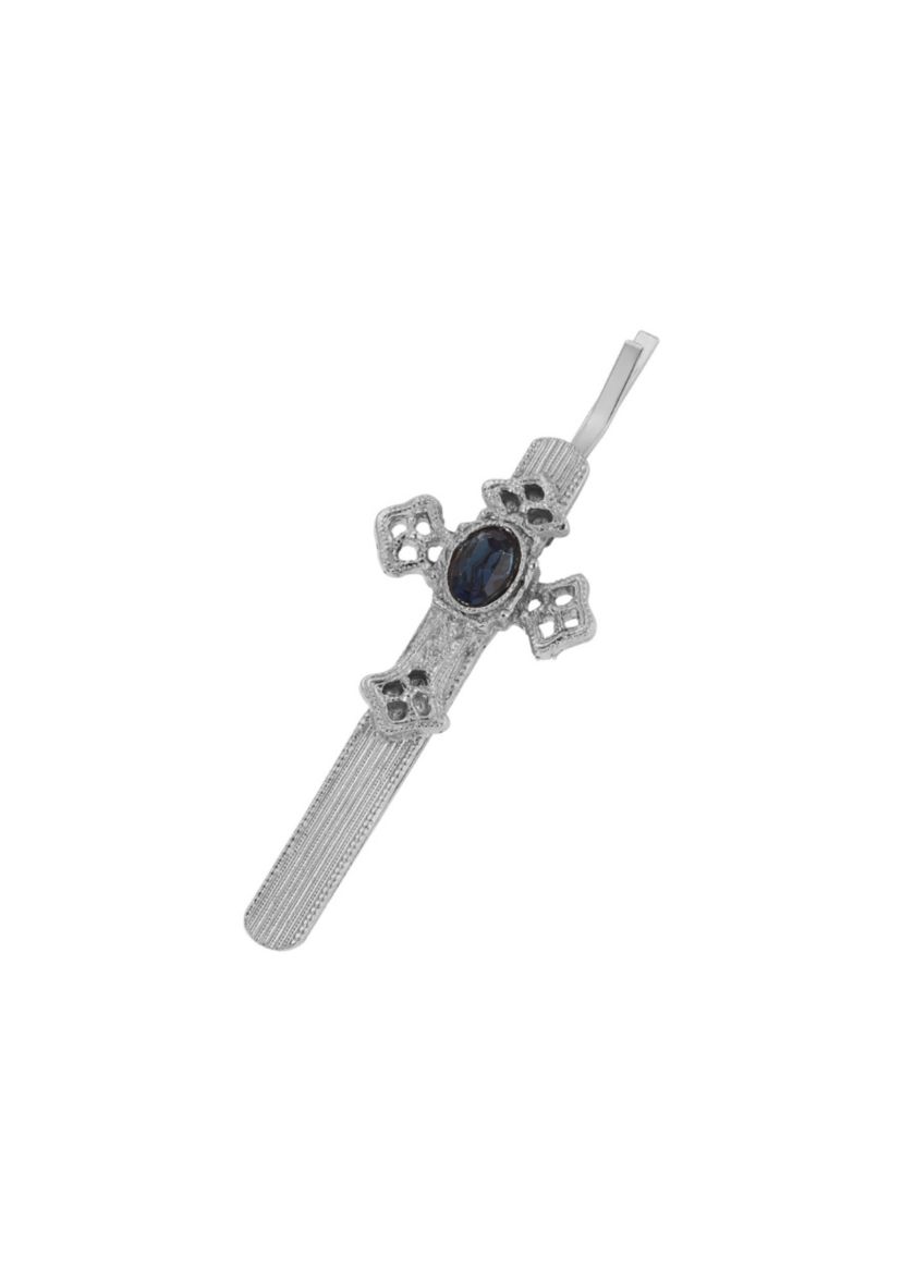 Blue Crystal Cross Bobby Pin