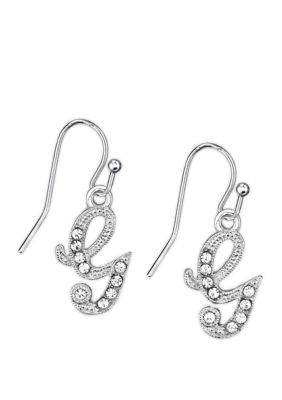 Silver Tone Crystal Earrings