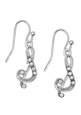 Silver Tone Crystal S Earrings