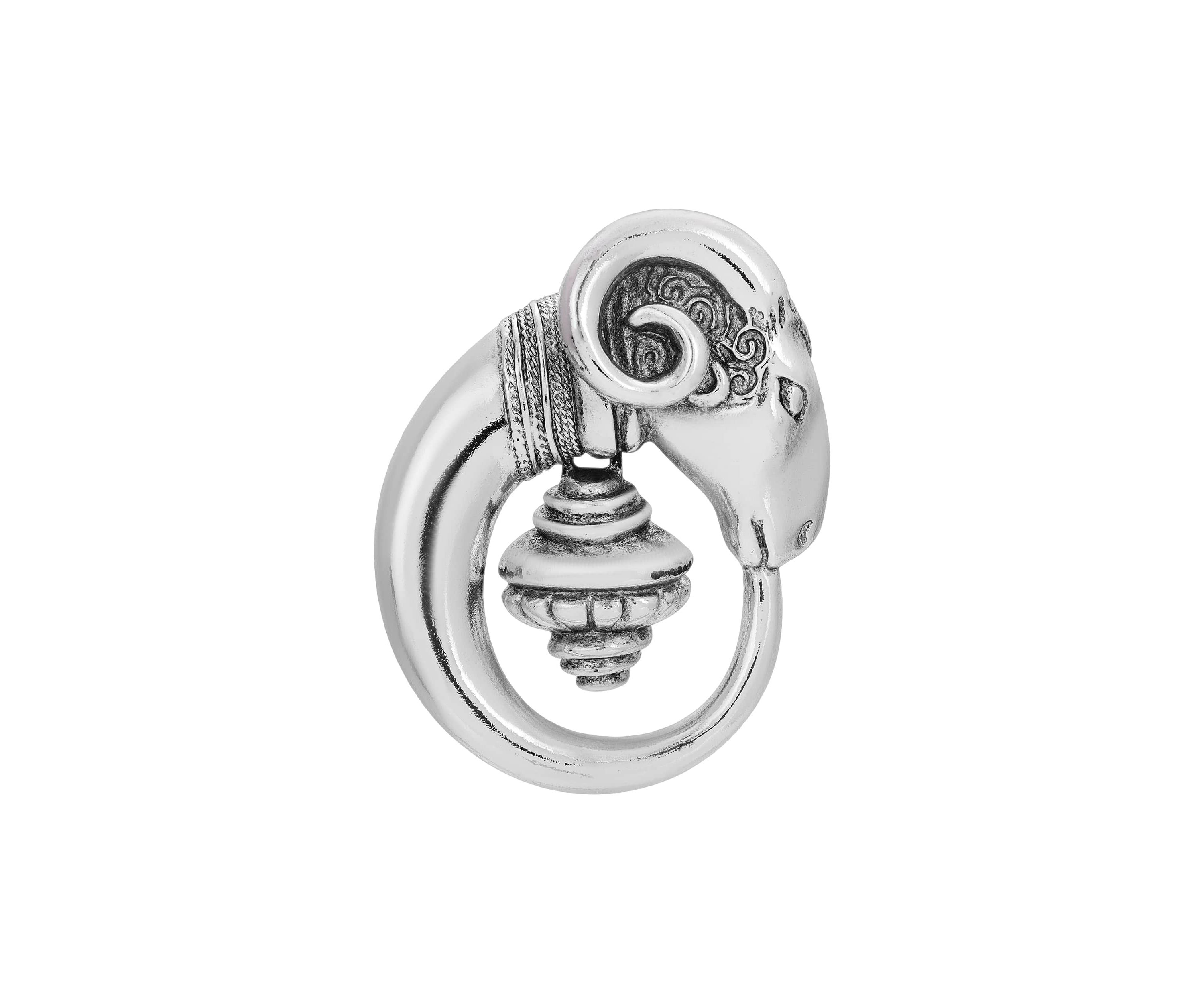 Silver Tone Rams Head Pin