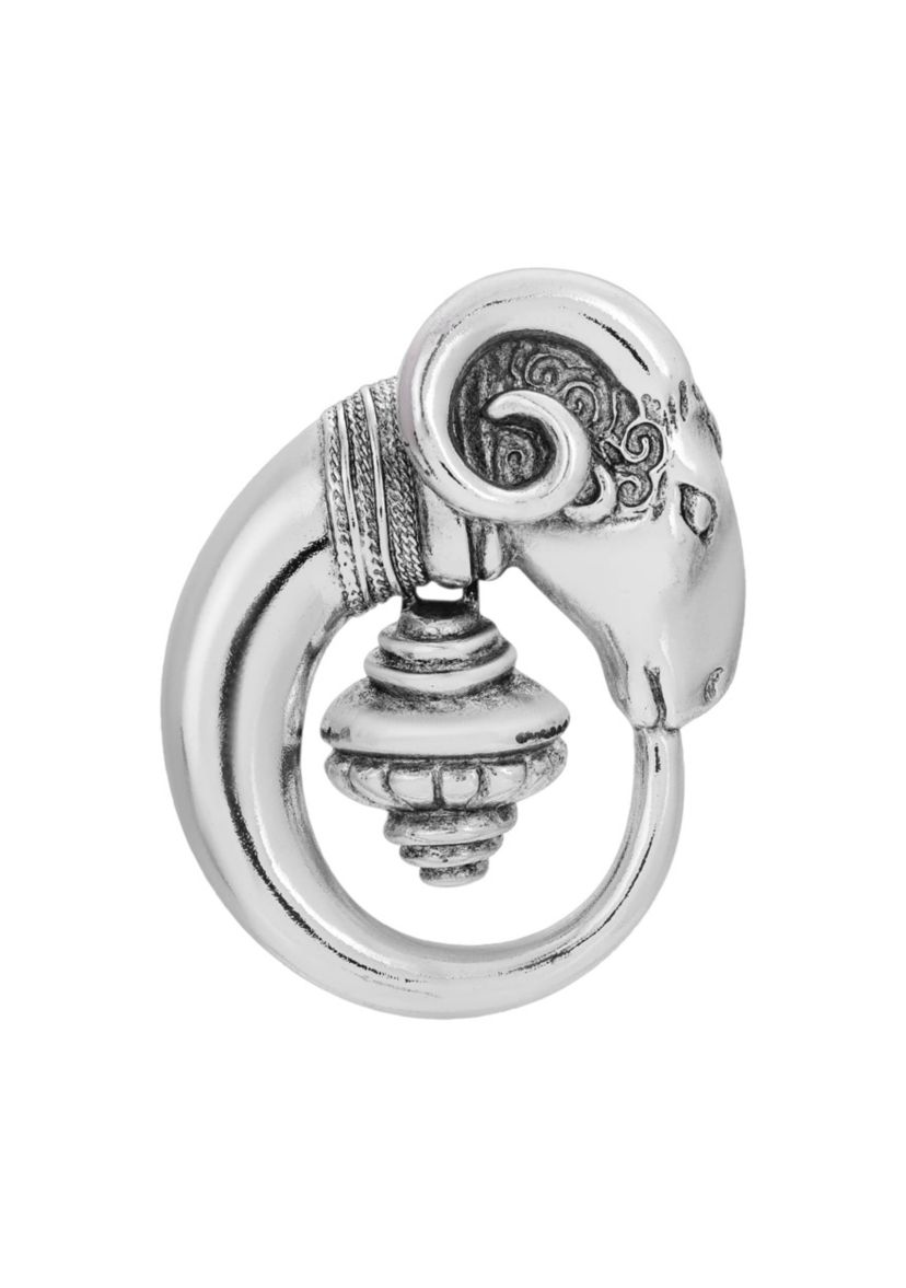 Silver Tone Rams Head Pin