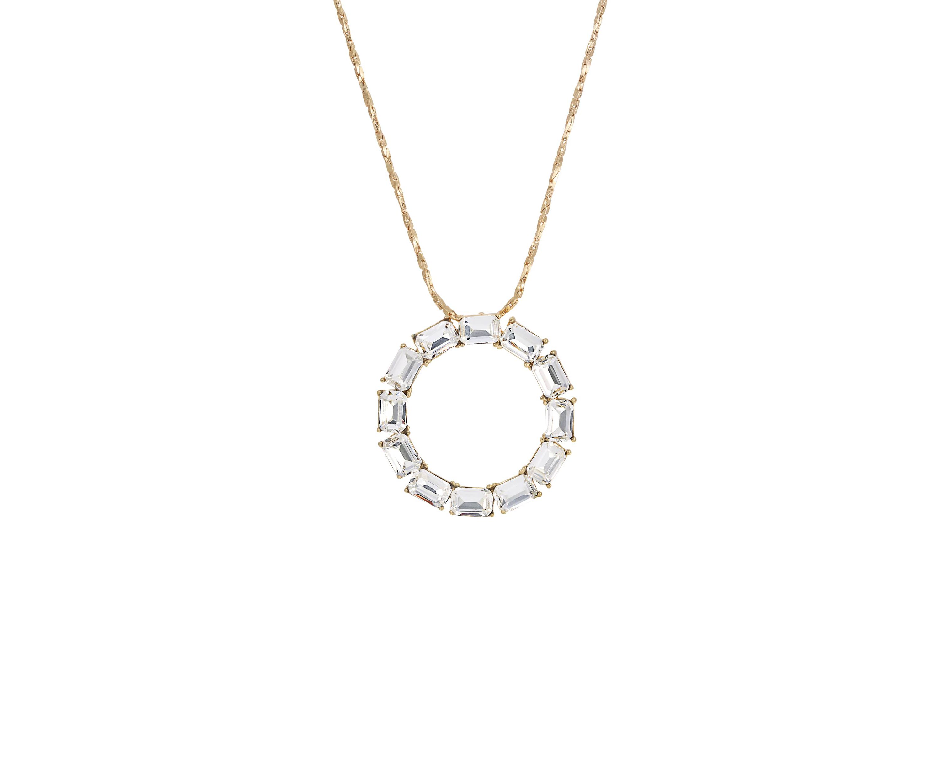 Gold-Tone Pendant Necklace with Swarovski Crystal 18"