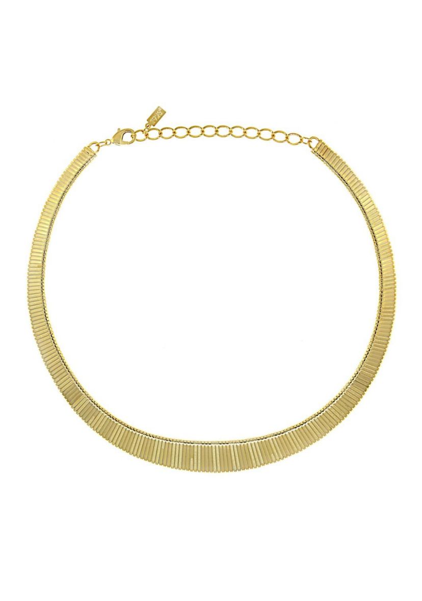 14k Gold Dipped Collar Necklace 18"Adj.
