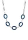 Enamel Oval Station Reversible Collar Necklace 16"Adj.
