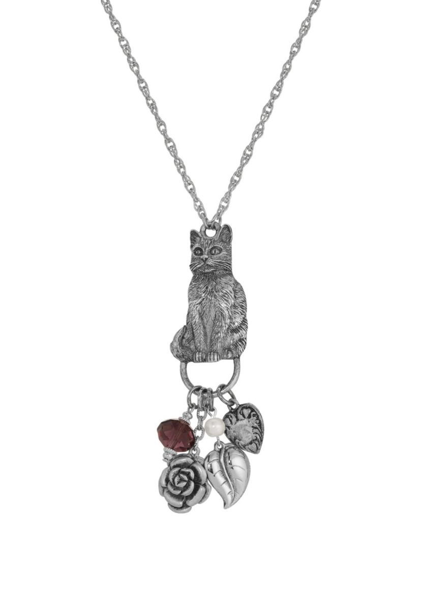 Cat Charm Holder Necklace 28"