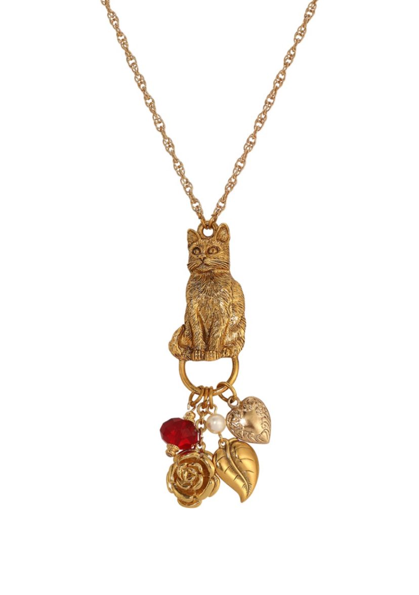 Cat Charm Holder Necklace 28"