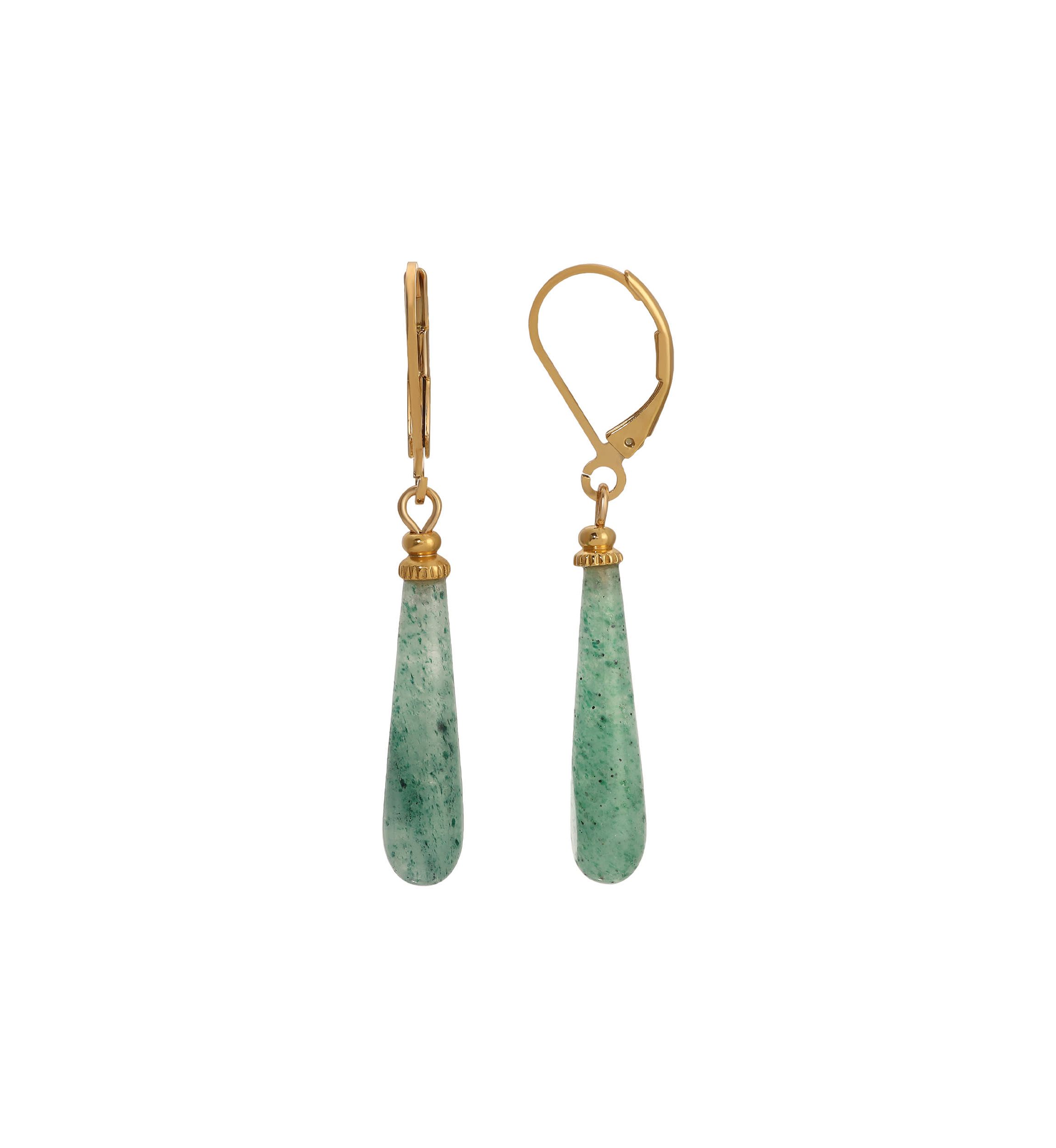 Gold Tone Semi Precious Stone Earrings