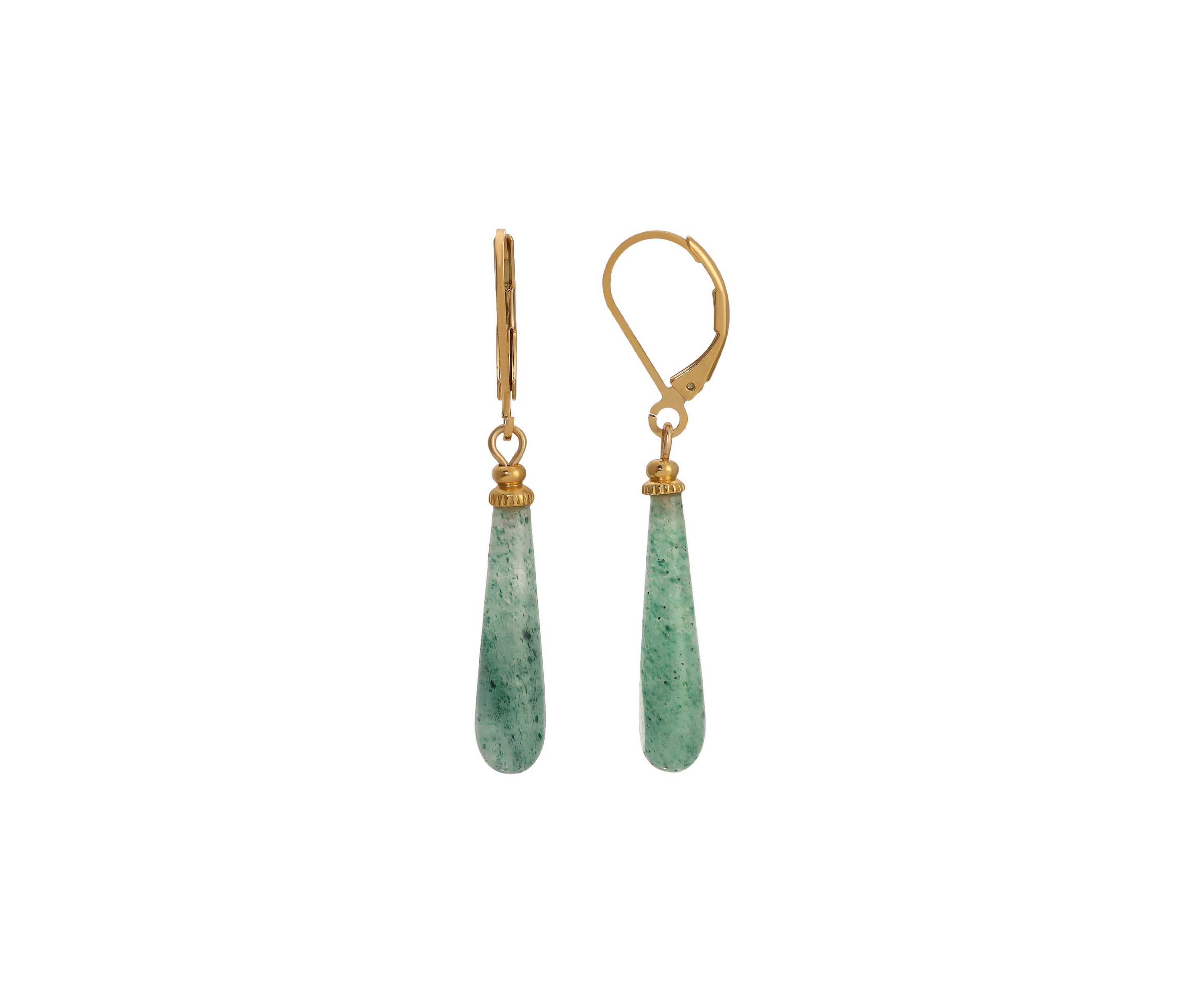 Gold Tone Semi Precious Stone Earrings