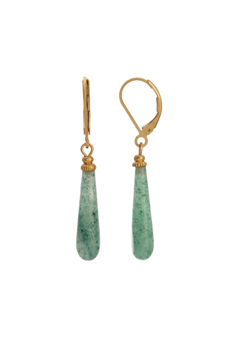 Gold Tone Semi Precious Stone Earrings