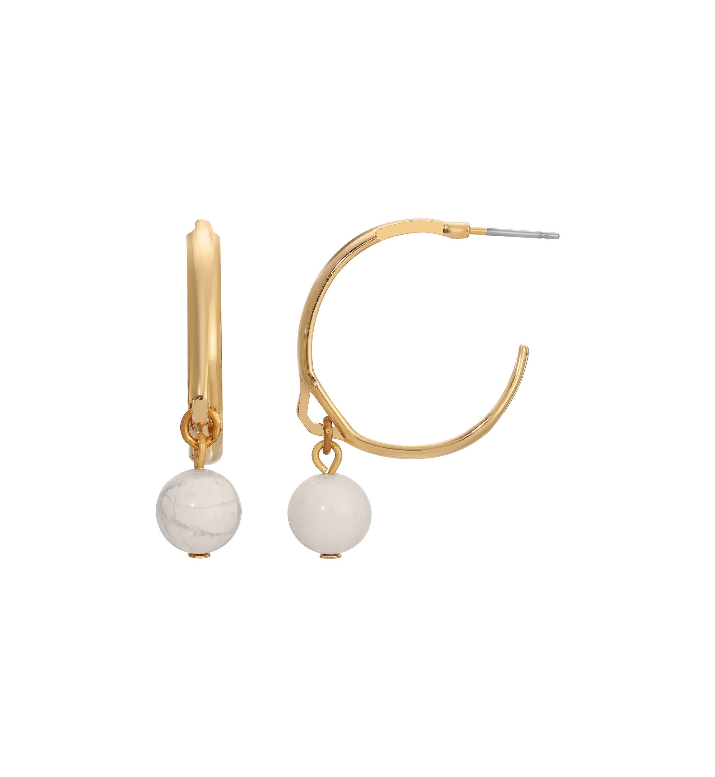 Hoop Earrings with bead drop