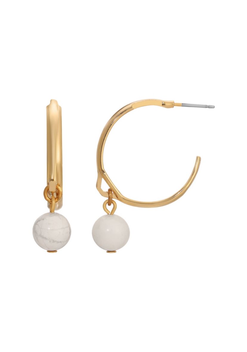 Hoop Earrings with bead drop