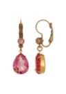 Gold Tone Teardrop Crystal Earrings