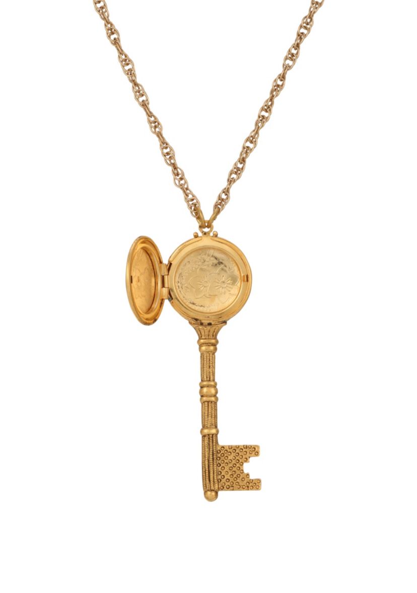 Key Locket Necklace 28"
