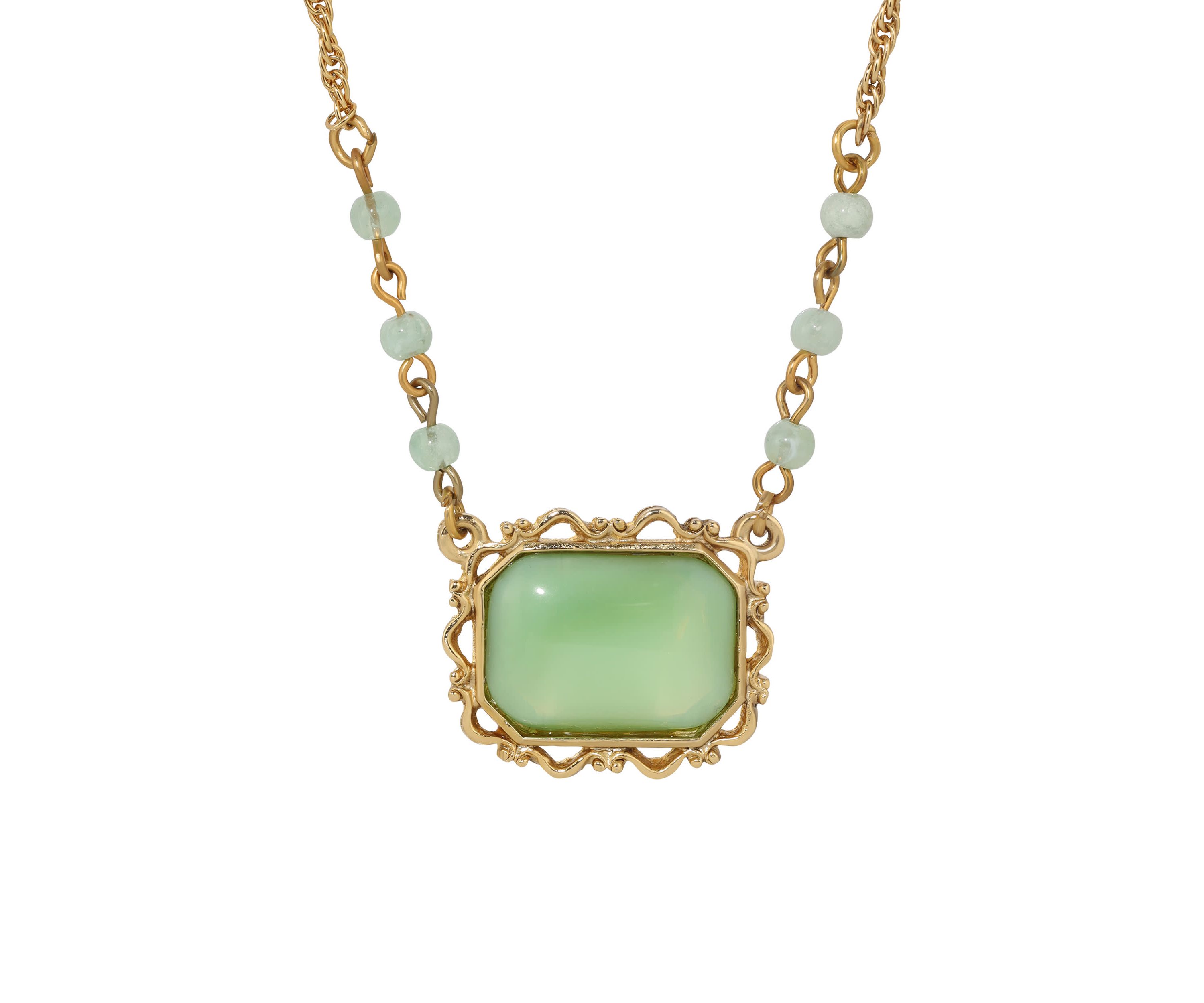 14K Gold Dip Moonstone Necklace 15" Adj.