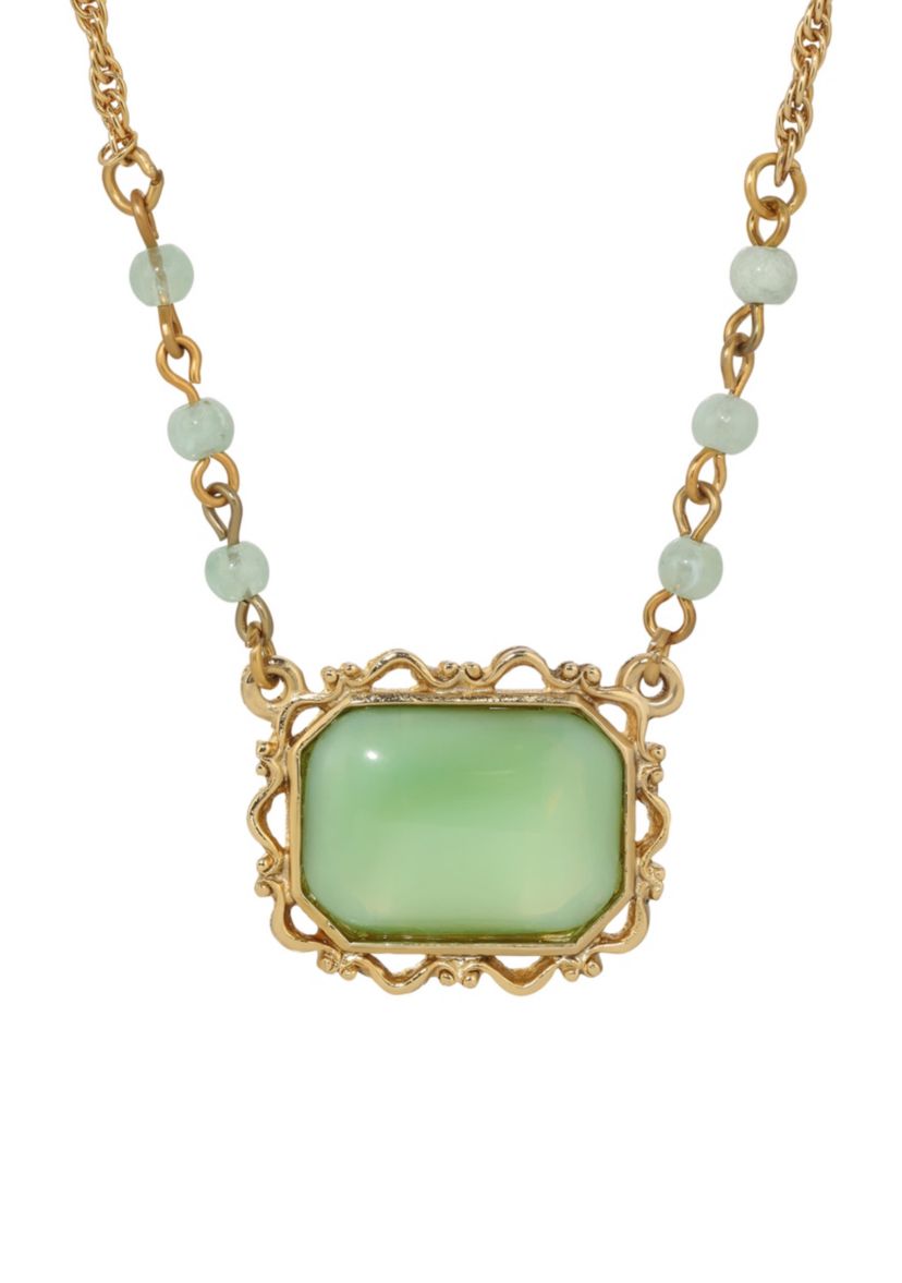 14K Gold Dip Moonstone Necklace 15" Adj.