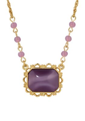 1928 Jewelry 14K Gold Dip Moonstone Necklace 15" Adj