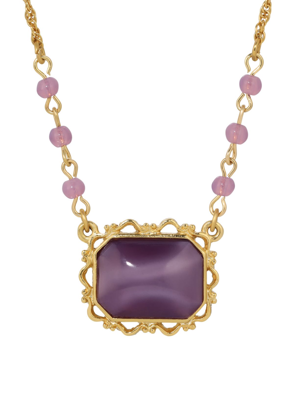 14K Gold Dip Moonstone Necklace 15" Adj.