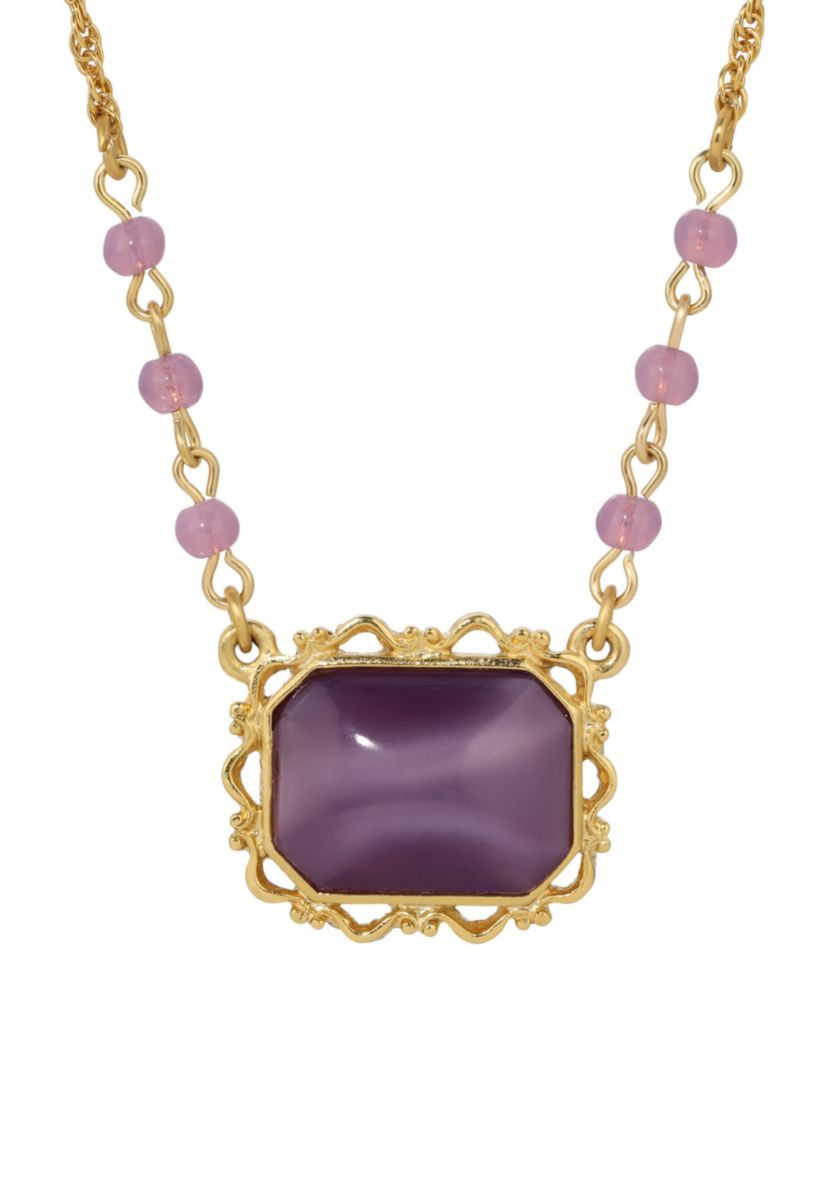 14K Gold Dip Moonstone Necklace 15" Adj.