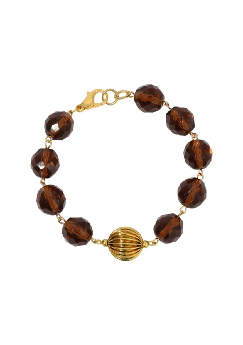 Topaz Glass Brass Beads Bracelet
