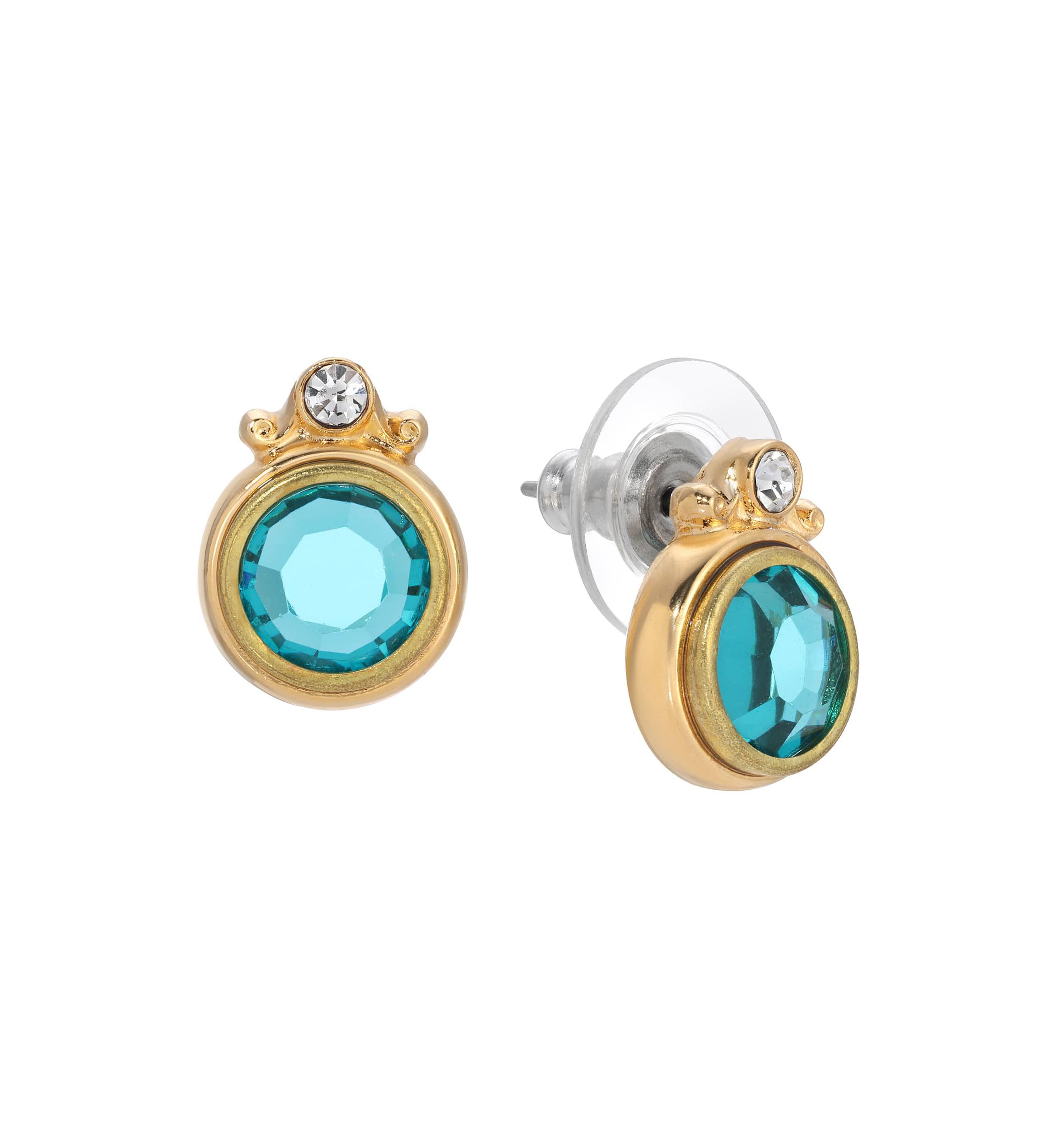14K Gold Dipped Crystal Stud Earrings