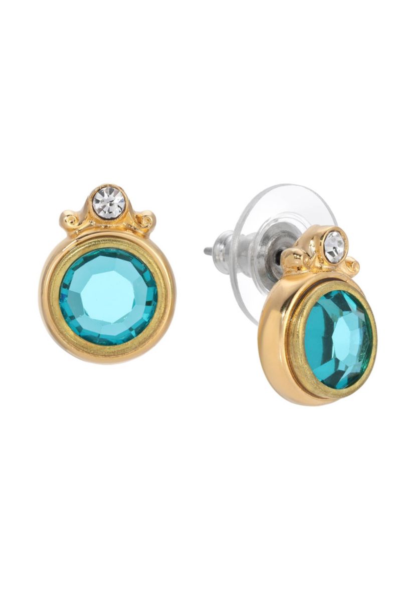 14K Gold Dipped Crystal Stud Earrings
