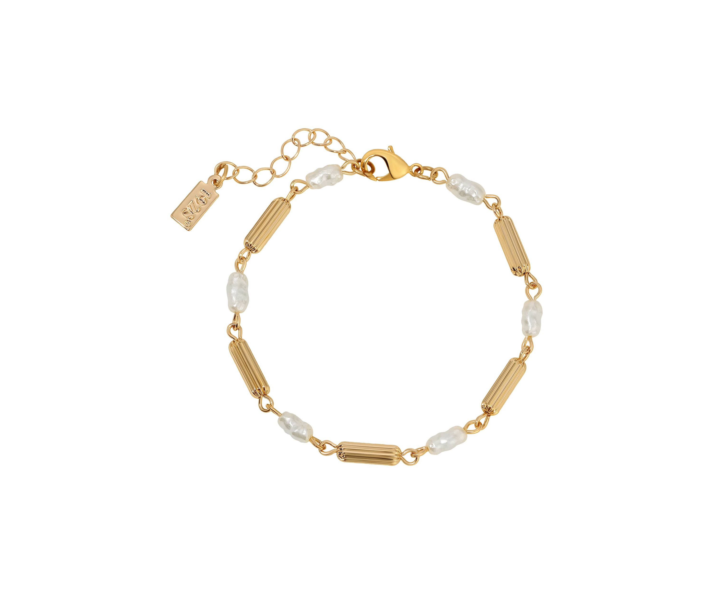 Tube Bead Faux Pearl Bracelet