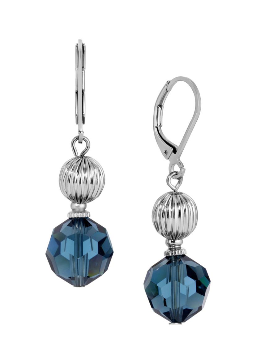 Color Glass Faceted Bead Drop Earrings