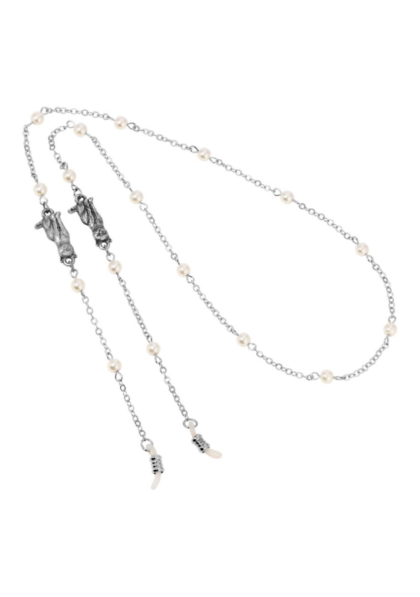 Faux Pearl Bead Chn Eyeglass Holder 27"