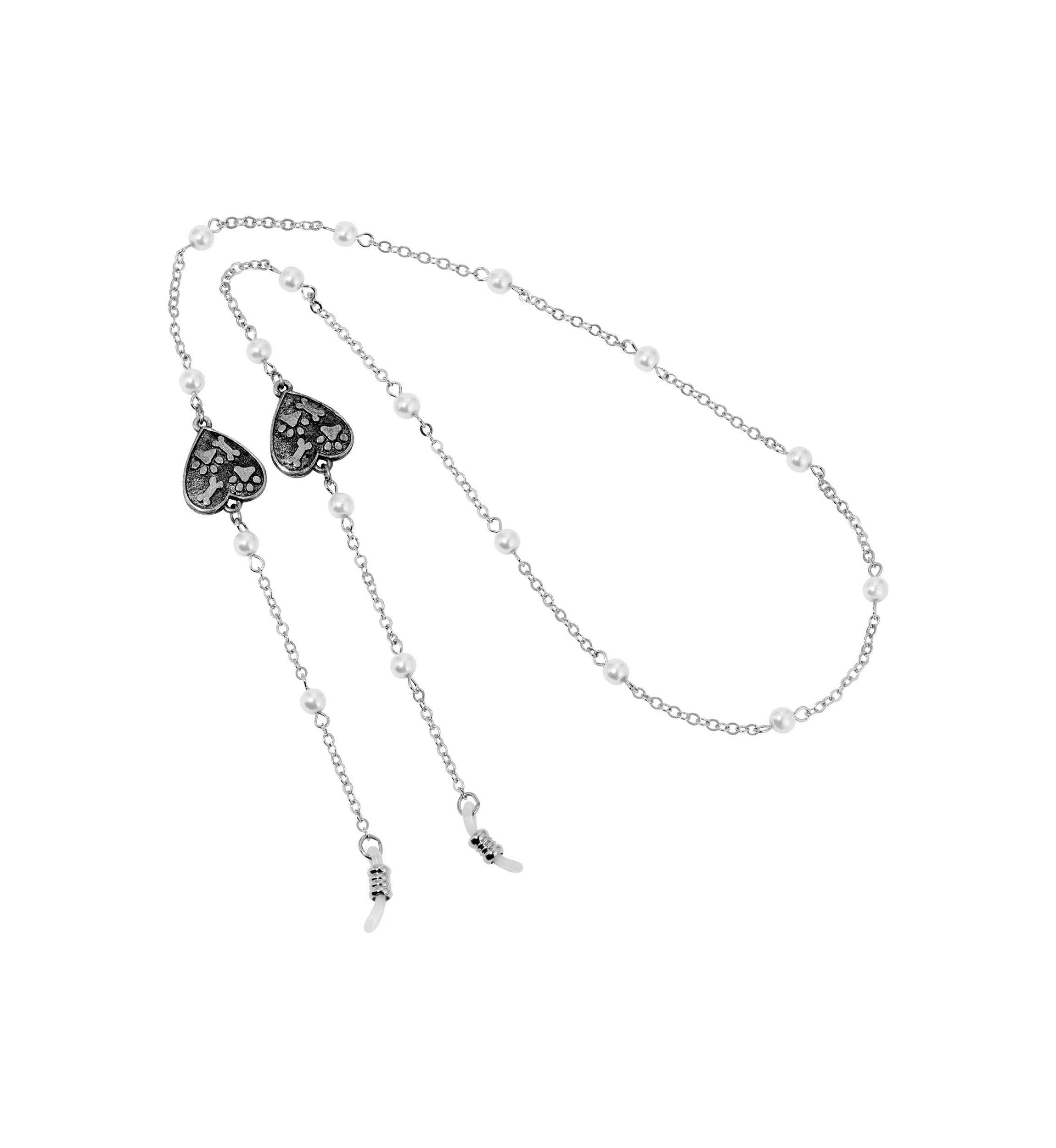 Faux Pearl Bead Chn Eyeglass Holder 27"