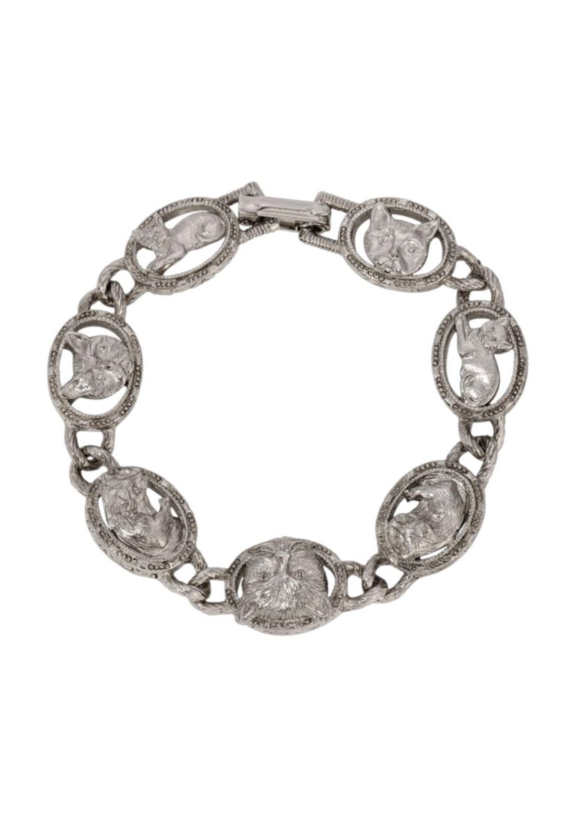 Oval Cat Station Clasp Bracelet