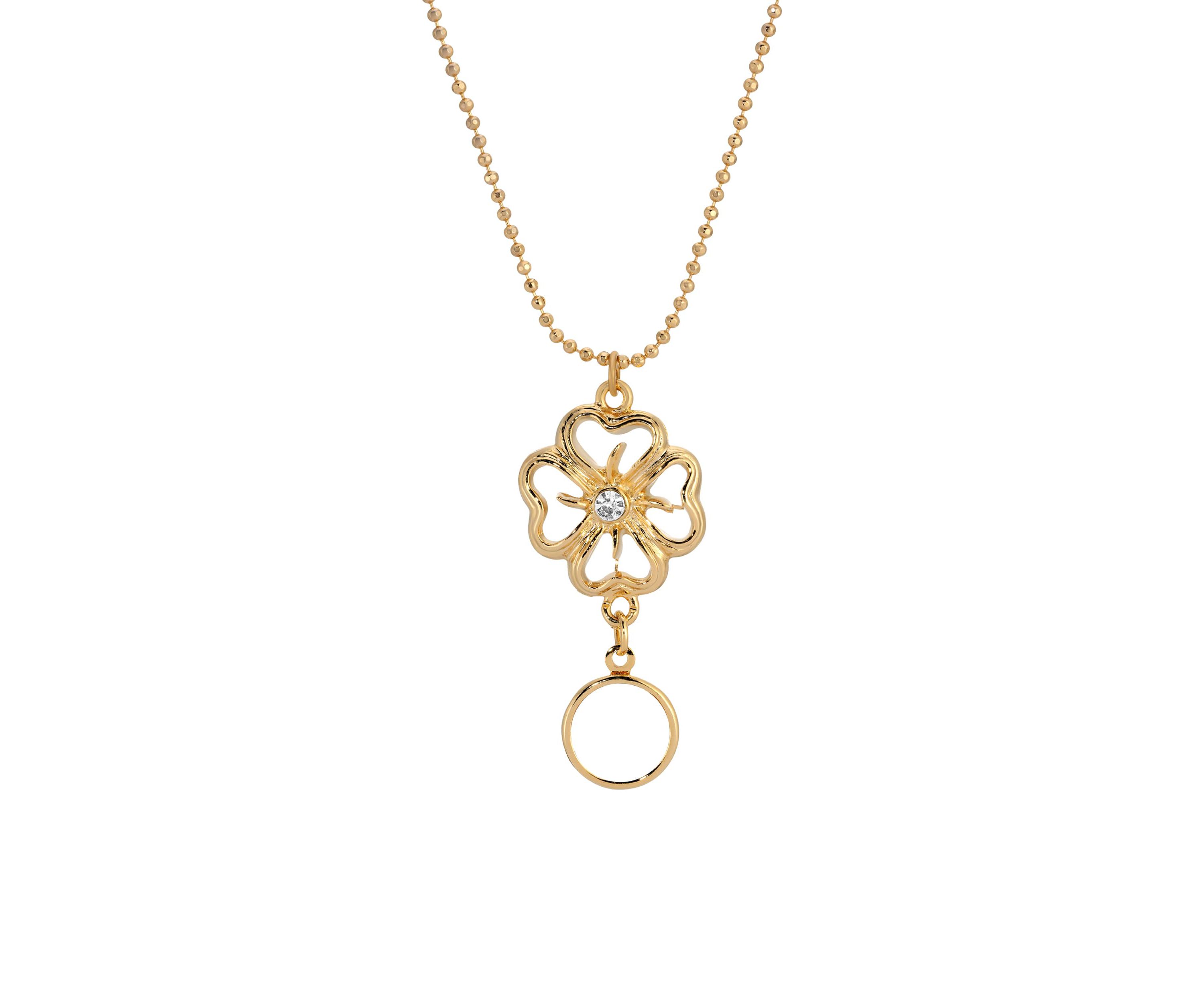 Flower Pendant Topaz Drop Necklace 18"