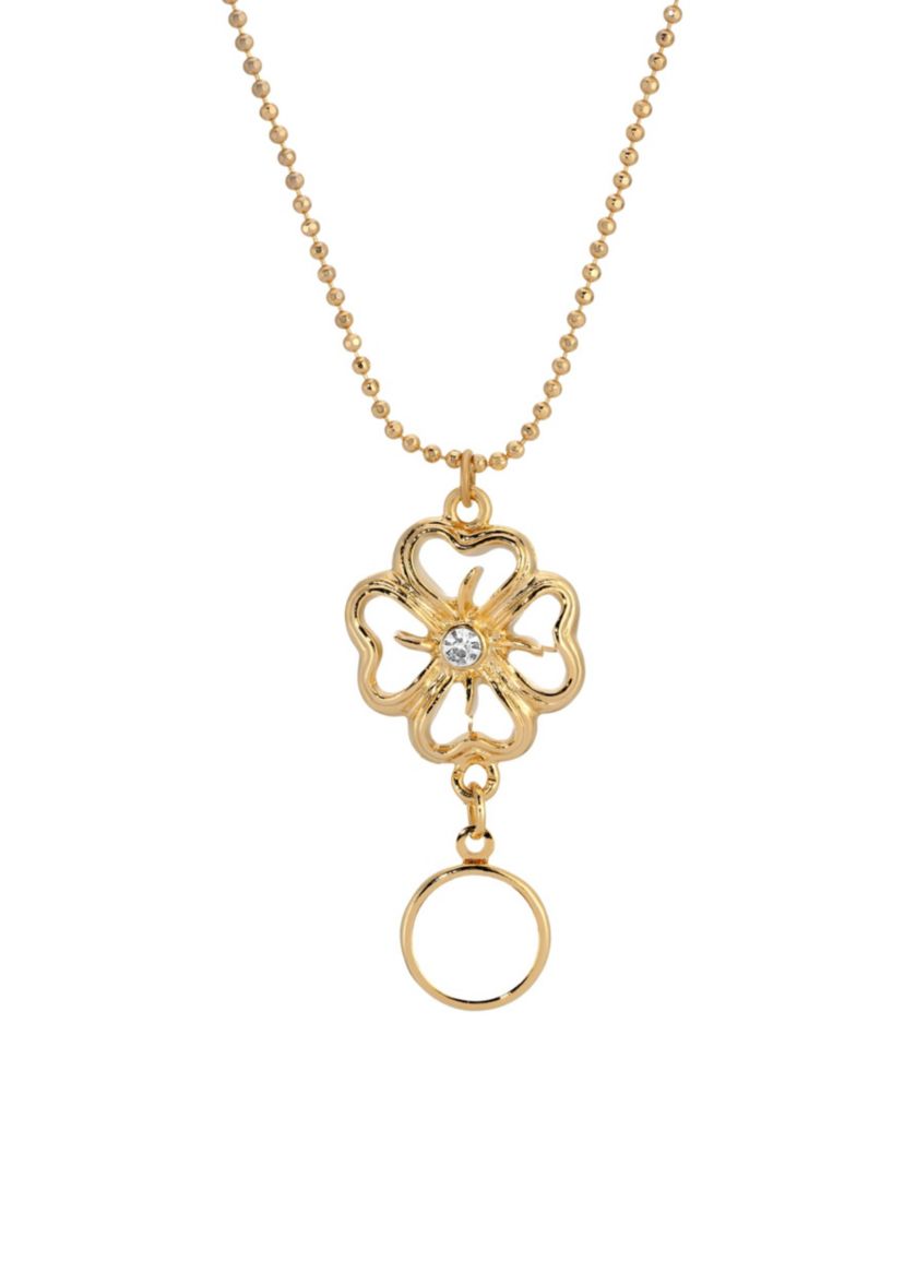 Flower Pendant Topaz Drop Necklace 18"