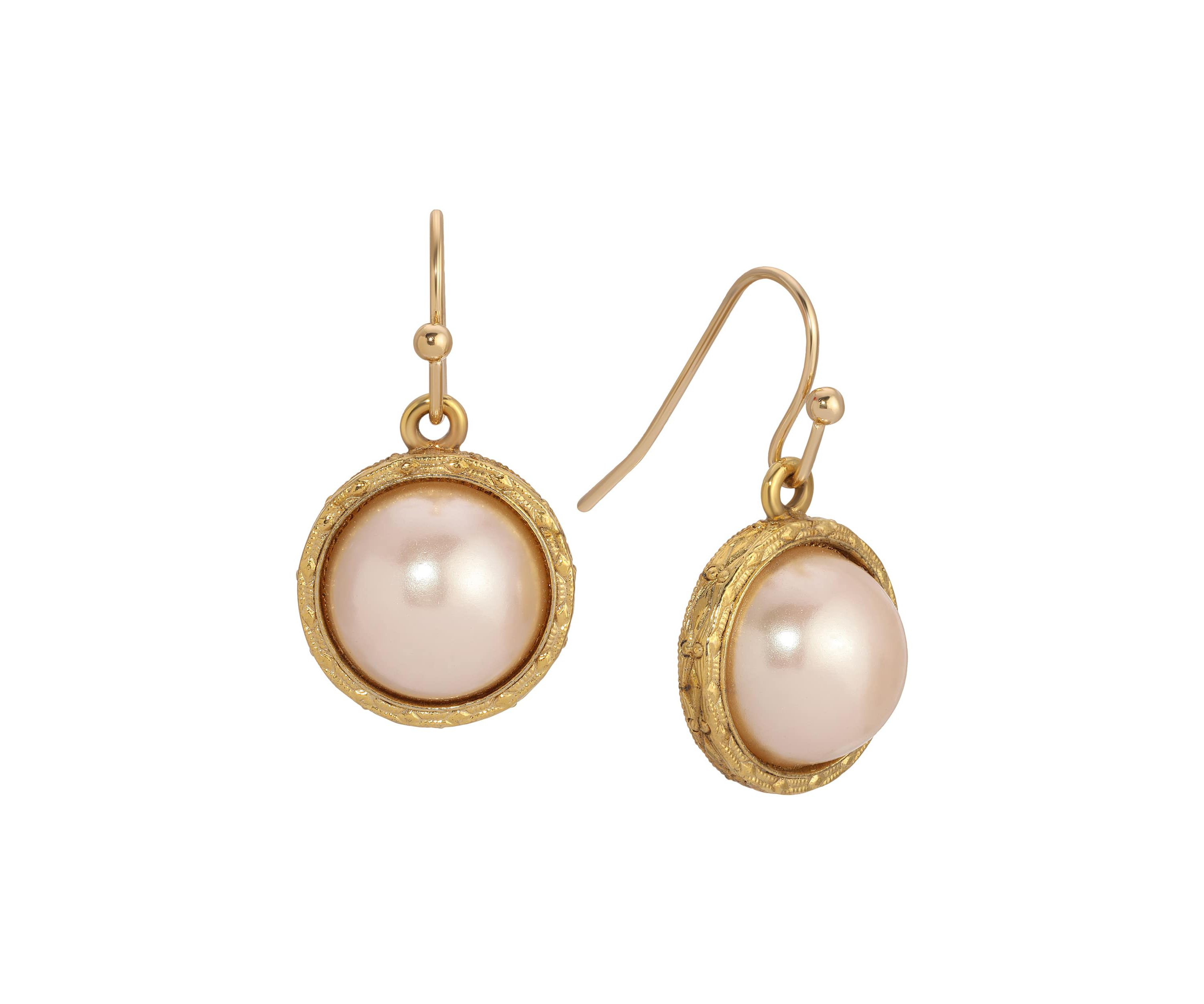 Round Color Stone Wire Drop Earrings