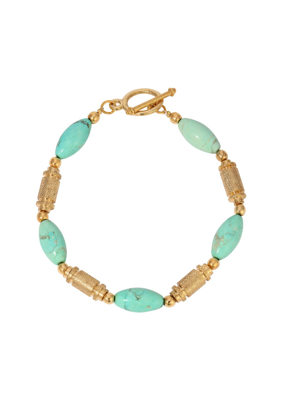 Gold Tone Turquoise Bracelet