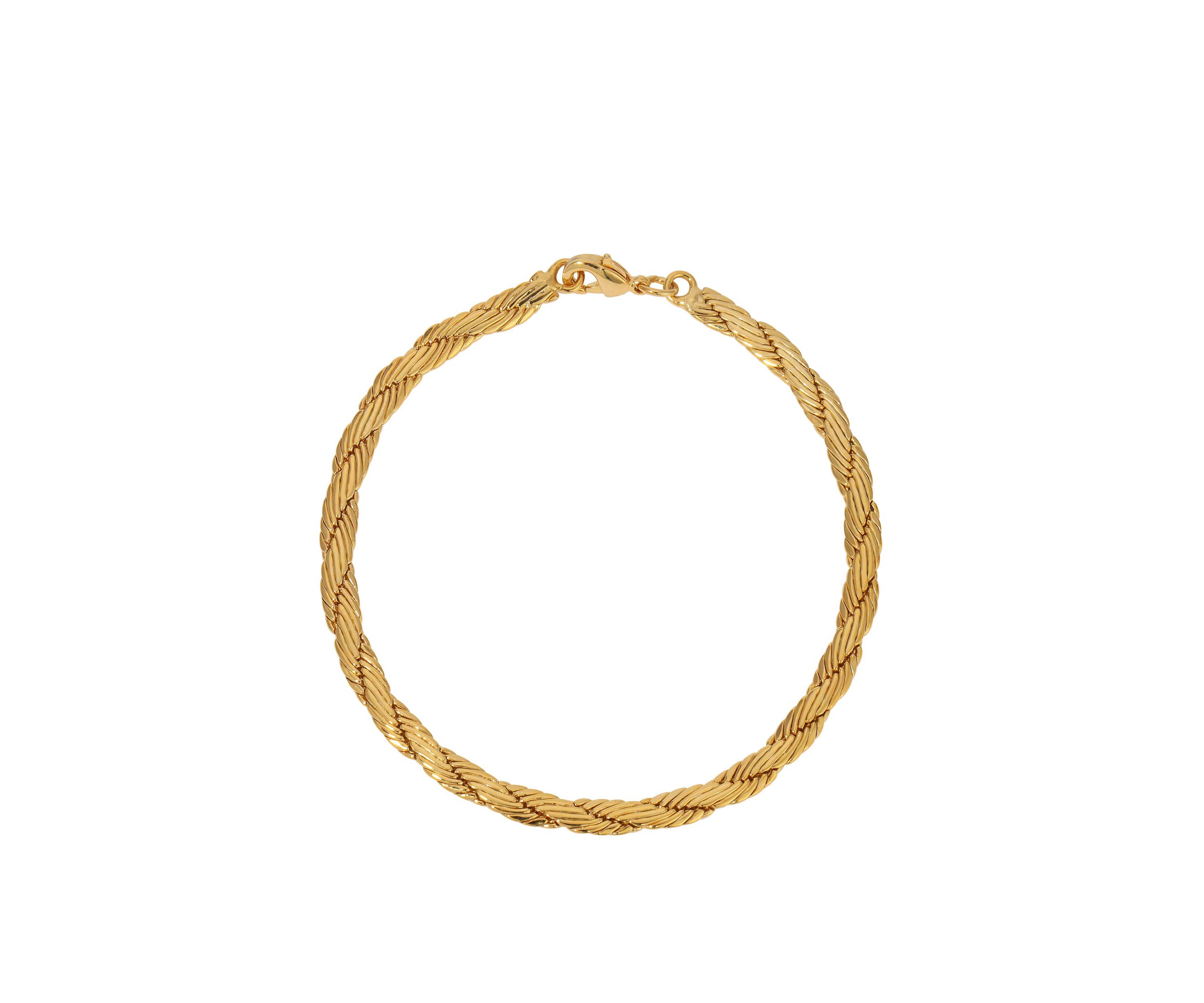 14k Gold Dipped Cobra Chain Bracelet